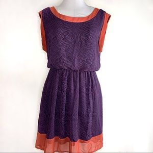 LUSH Blue Chiffon Dress w/ Kimono Sleeves